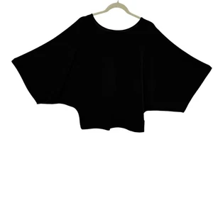 Chicos 2 Boxy Dolman Sleeve Top Gr. Large schwarz Slinky Knit Artsy Lagenlook - Bild 1 von 9