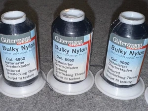 Lot of 3 Gutermann Bulky Nylon Overlocking Thread 6950 Navy - Picture 1 of 4