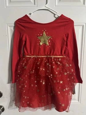 Girls Cat & Jack Red And Gold Flip Star Dress NWT Size 8 - Image 1 of 4