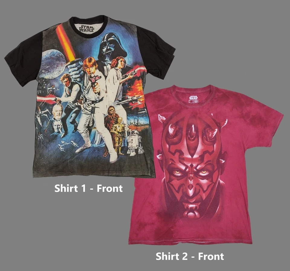 Camisetas Star Wars Años 90 x2 Ambas Para Hombre Grandes-Luke Skywalker Darth Vader Darth Maul Foto 1 de 4