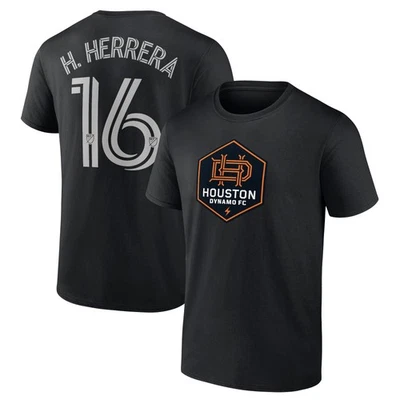 Men's H-ctor Herrera Black Houston Dynamo FC Team Authentic Stack Name & Number - Image 1 of 3