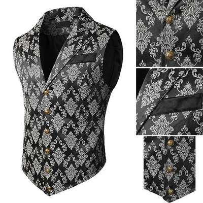 Mens Waistcoat Mens Vest Suit Waistcoat Regular Retro Single Button Casual - Image 1 of 4