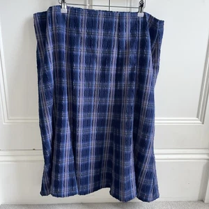 M&S Midi Skirt Lined Tartan check Purple Blue Red Beige Flare Size 20 - Picture 1 of 11
