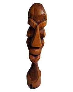 Hand Carved wood HEAD face 12” TALL bust figure Nassau Bahamas - Picture 1 of 12