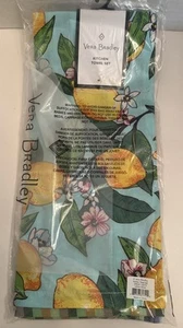 Vera Bradley ‘Lemon Grove’ Kitchen Towel Set of 2 100% Cotton New With Tags - Picture 1 of 6