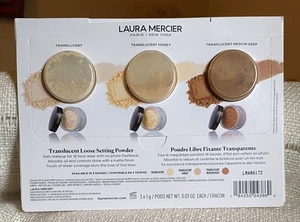 Laura Mercier Translucent Loose Setting Powder Sample Card ~3 SHADES~ BRAND NEW - Picture 1 of 5