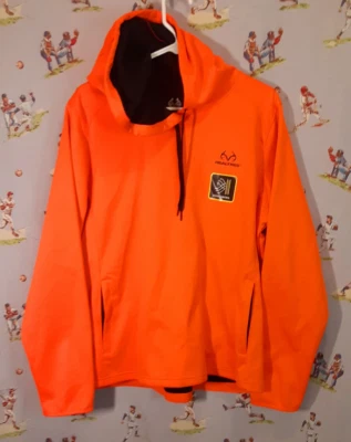 🦌 Realtree Scent Control Hoodie Womens Size XL Pullover Blaze Orange Pockets - Image 1 of 4