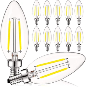 4W Vintage Candelabra LED Bulbs Dimmable, 400 Lumens, 5000K Bright White, LED Ch - Picture 1 of 7