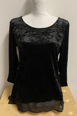Women's NY Collection Women's Velvet Top Size Small Used Foto 1 de 4