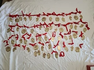 1986 Merrimack gestanzte Pappfiguren mit Band Girlande Weihnachtsschmuck - Bild 1 von 10