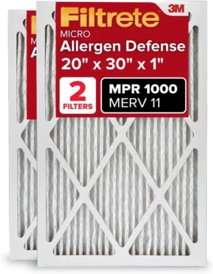 Filtrete Allergen Defense 20X30X1 AC Furnace Air Filter, MERV 11 MPR 1000 Sealed - Image 1 of 4