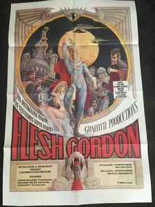 Póster de la película Flesh Gordon original 1974 OS (27x41) plegado obra de arte de George Barr - Imagen 1 de 6