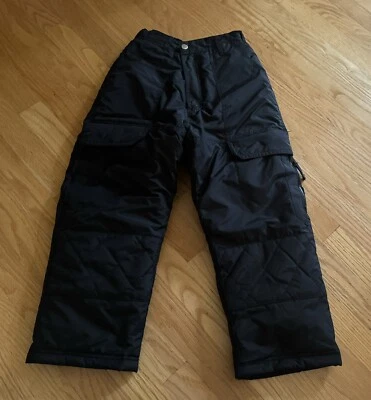 Climate Control SNOW SKI Cargo PANTS Unisex KIDS (S 8) BLACK 100% Polyester - Image 1 of 3