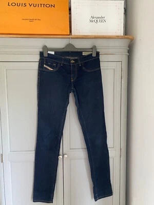 DIESEL Dark Denim Stretch Skinny Jeans Size 29 Blue Skinnie Slimming Slim Fit - Image 1 of 4