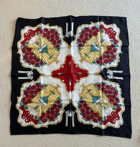 Neu ohne Etikett klassische Schals - schwarzer quadratischer Schal 34 x 34 Zoll - Bild 1 von 3