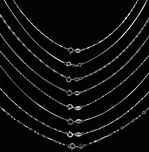 Collar de Cadena de Plata Esterlina .925 REAL SÓLIDO Italia Joyería PLATA Clásico - Imagen 1 de 24