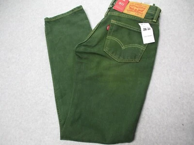 Jeans ajustados desgastados verdes Levis 511 para hombre talla 28 W x 32 L Foto 1 de 4