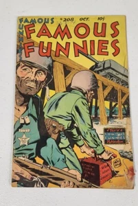 FAMOUS FUNNIES #208 - 1953, SCARCE ISSUE & MIKE ROY WAR/ARMY ENGINEERS COVER - Picture 1 of 7