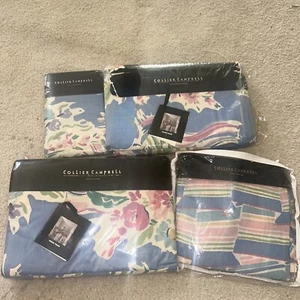 Vintage COLLLIER CAMPBELL Rosie Posie King F Sheet Lot + Pillowcase NOS Floral - Picture 1 of 4