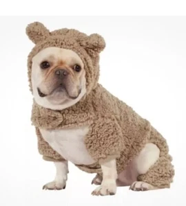 UGG Medium Sherpa Hooded Dog Teddy Bear Pajama with Removable Hood Camel New - Picture 1 of 10