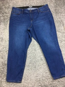 Ava & Viv Slim Leg Jeans Woman Size 24W Blue Denim Dark Wash Comfort Waist - Picture 1 of 13