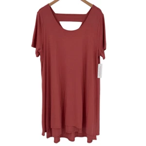 Soft Surroundings Camille T-Shirt Kleid Dusty Cedar Pink weich neu mit Etikett Damen 1X - Bild 1 von 5