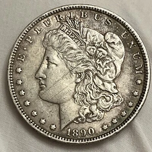 1890-P Philadelphia $1 Morgan Silver Dollar AU+ Details - Picture 1 of 3
