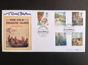 GB Benham 1997 Enid Blyton Set en la Isla del Tesoro Cubierta del Primer Día - Castillo de Corfe - Imagen 1 de 1