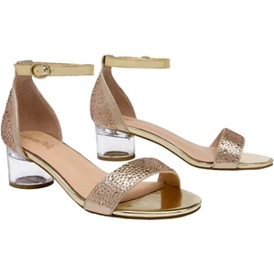 Dream Pairs Women Rhinestone Wedding  heel Sandals round Heel Open Toe Sz 8 - Picture 1 of 4