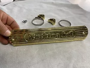 Bouclier thermique échappement moto laiton moulé triumph, harley, indien chopper bobber - Photo 1/8