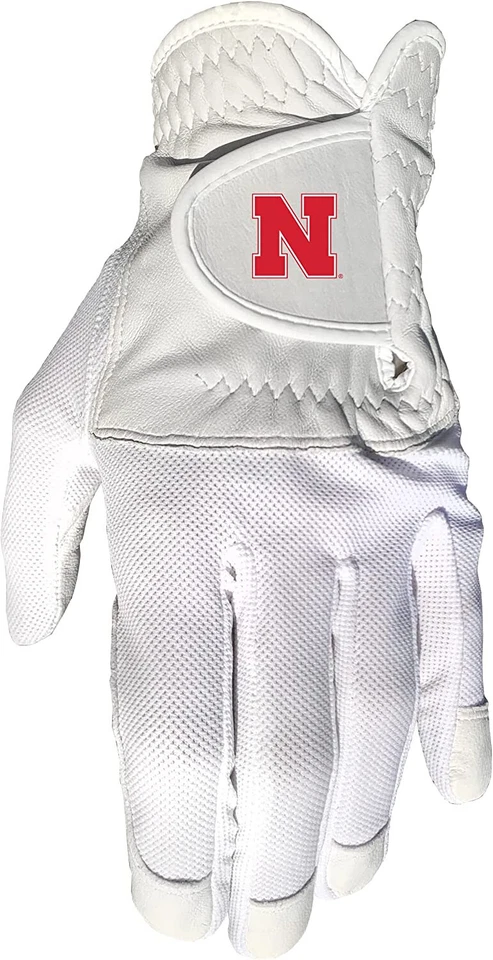 Nebraska Cornhuskers NCAA Mesh Leather Golf Glove Left Hand for Right Hand - Image 1 of 1