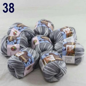 8BallsX50g Special Thick Worsted 100% Cotton Hand Knitting Yarn Mom Gray White - Picture 1 of 24