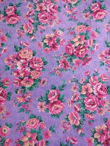Vintage , Purple And Pink Floral By Cranston Fabrics - Picture 1 of 2