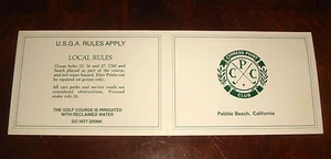 Vintage CYPRESS POINT GOLF SCORECARD - PEBBLE BEACH, CA Score Card 1990s MINT - Picture 1 of 2