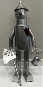 The Wizard of Oz "Tin Man with A Heart" Woodsman Metal Garden Sculpture - Picture 1 of 24