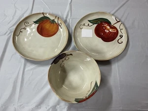 3 Pc Tabletops Unlimited Venetian Salad Plate Apple & Peach 8.25” and 1 Bowl - Picture 1 of 11