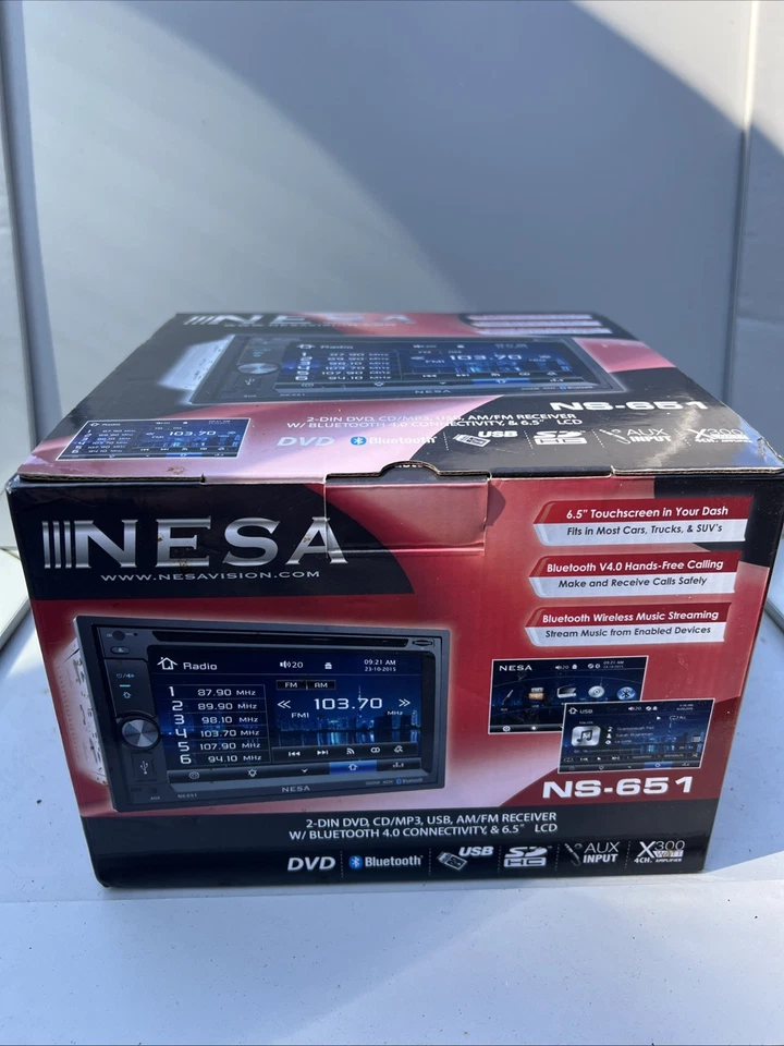 NESA NS-651N 6.5" Car Monitor 2-Din DVD Player w/Bluetooth/GPS/Android PhoneLink - Image 1 of 4
