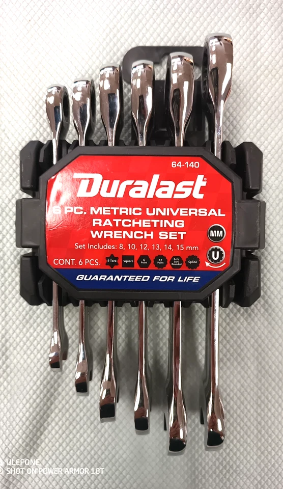 Duralast Metric Universal Ratcheting Wrench Set 6 Piece # 64-140 - Image 1 of 1