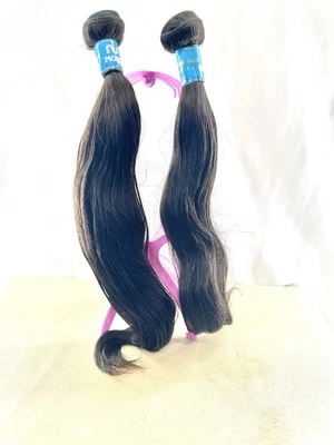 Trama de Cabelo Virgem Marrom Escuro Onda Corporal Virgem 20" 16" Trama de Cabelo Indiano Leia Desc - Imagem 1 de 4