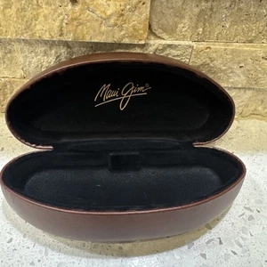 Gafas de sol Maui Jim Clamshell carcasa rígida marrón imitación cuero solo estuche - Imagen 1 de 7