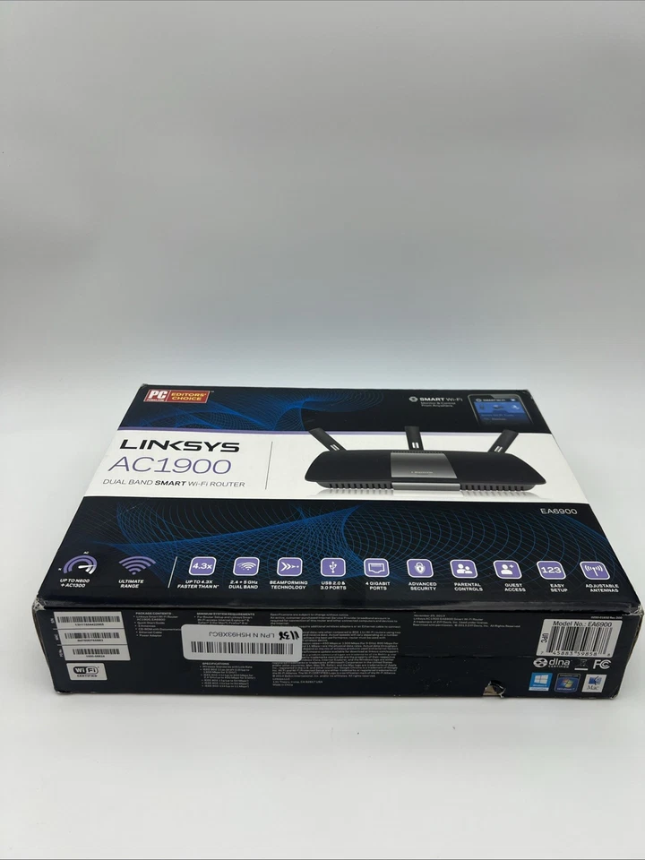 Linksys AC1900 Smart Wi-Fi Dual-Band Gigabit Router (EA6900) – NEW - Image 1 of 4