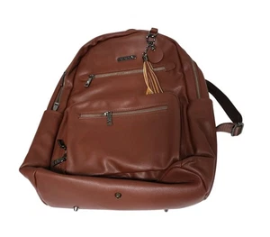 Namaste Rucksack aus veganem Leder 43x41x15cm, Braun - Bild 1 von 3