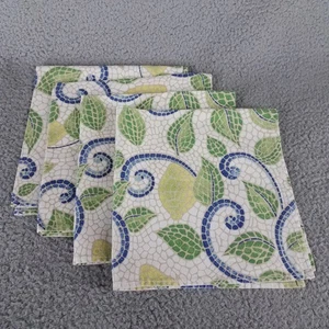 Juego de 4 Servilletas Pier 1 Mosaico Limones 100% Algodón Primavera Verano Tea Party Cuadrado - Imagen 1 de 7