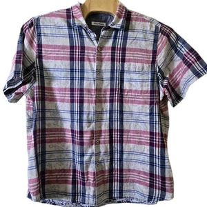 Tommy Bahama Zuma Camisa a Cuadros Doble Tejido Translúcido Floral Botón Hombres XXL - Imagen 1 de 7