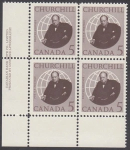 Canada - #440 Winston Churchill Plate Block  - MNH - Picture 1 of 1