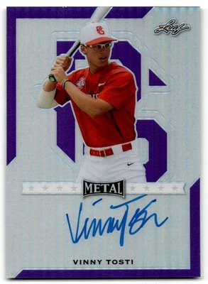 2017 Leaf Metal #BA-VT1 Vinny Tosti Metal Autographs Prismatic Purple #/25 - Image 1 of 2