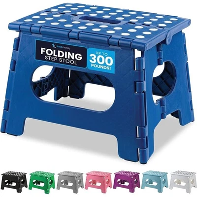 Folding Step Stool Portable Lightweight Safe Non Slip Space Saving Chair New - Image 1 of 4