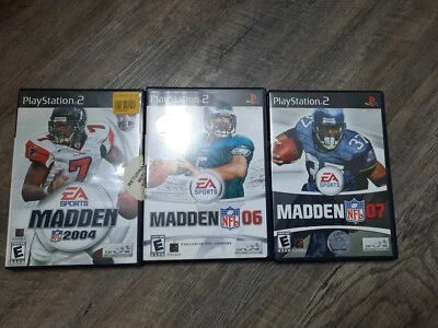 3 PS2 NFL EA Sports Madden Games '04, '06, '07 PlayStation 2  - Image 1 of 4