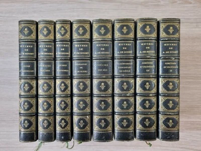 OEUVRES DE ALFRED DE MUSSET - 8 VOL - LEMERRE 1876 - RELIURE SIGNEE - TBE - Photo 1/4