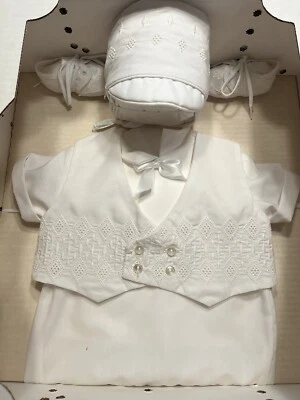 Vintage Infantil Menino Batizado/Chapéu de Casamento/Sapatos/Colete/1 peça de roupa - Imagem 1 de 4